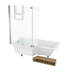 Pack baignoire bain douche 160 x 90 JACOB DELAFON Neo version gauche + pare bain chromé
