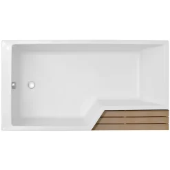 Pack baignoire bain douche 180 x 90 JACOB DELAFON Neo version gauche + pare bain chromé + tablier de baignoire en angle