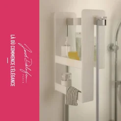 Pack baignoire bain douche 180 x 90 JACOB DELAFON Neo version gauche + pare bain chromé + tablier de baignoire en angle