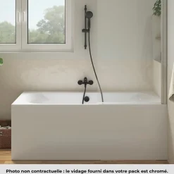 Pack baignoire droite 180 x 80 JACOB DELAFON Elise + tablier en angle + vidage