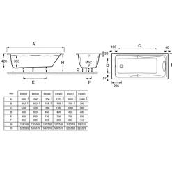Pack baignoire droite 180 X 90 JACOB DELAFON Odéon up + pare bain 2 volets chromé