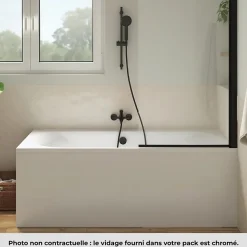 Pack baignoire droite 170 x 75 JACOB DELAFON Elise + tablier en angle + vidage