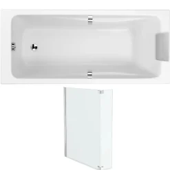Pack baignoire droite 180 X 80 JACOB DELAFON Odéon Up + pare bain 2 volets chromé