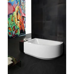 Pack baignoire POP asymétrique 160x100 angle à gauche avec tablier