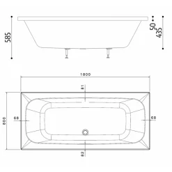 Pack baignoire POP 180x80 avec tablier façade et retour