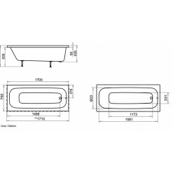Pack Baignoire POP 170x75 avec tablier façade et retour