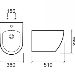 Pack Bidet suspendu céramique fixations invisibles+Bâti support SANINDUSA Sanibold 50 blanc (bidet + Bâti support)