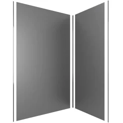 Pack de 2 panneaux muraux de salle de bains, gris foncé avec profilés chromés, l.120+90 x H.210 x P.0,3 cm, Galedo Alucolors