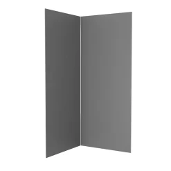 Pack de 2 panneaux muraux de salle de bains, gris foncé avec profilés chromés, l.90+90 x H.210 x P.0,3 cm, Galedo Alucolors