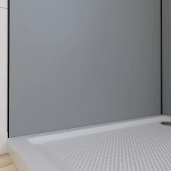Pack de 2 panneaux muraux de salle de bains, gris avec profilés noirs, l.90+90 x H.210 x P.0,3 cm, Galedo Alucolors