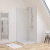 Pack de 2 panneaux muraux de salle de bains, blanc avec profilés chromés, l.90+90 x H.210 x P.0,3 cm, Galedo Alucolors