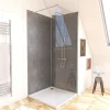 Pack de 2 panneaux muraux de salle de bains, gris foncé effet pierre avec profilés chromés, l.90+90 x H.210 x P.0,3 cm, Galedo Homestone