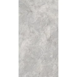 Pack de 2 panneaux muraux de salle de bains l.100 x H.255 cm, effet pierre gris et argenté , Schulte DécoDesign Softtouch