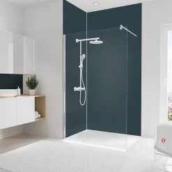 Pack de 2 panneaux muraux de salle de bain l.120+90 x H.255 cm, anthracite, Schulte DecoDesign