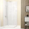 Pack de 2 panneaux muraux de salle de bains, blanc effet pierre avec profilés chromés, l.90+90 x H.210 x P.0,3 cm, Galedo Homestone