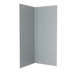 Pack de 2 panneaux muraux de salle de bains, gris avec profilés chromes, l.90+90 x H.210 x P.0,3 cm, Galedo Alucolors