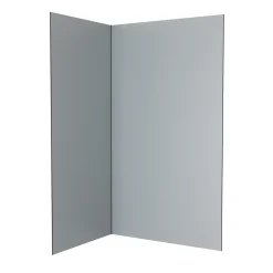 Pack de 2 panneaux muraux de salle de bains, gris avec profilés noirs, l.120+90 x H.210 x P.0,3 cm, Galedo Alucolors