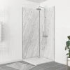 Pack de 2 panneaux muraux de salle de bains, blanc effet marbre avec profilés noirs, l.90+90 x H.210 x P.0,3 cm, Galedo Homestone