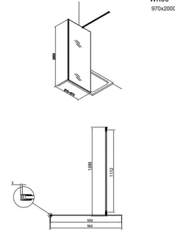 Pack Douche Complet avec Paroi Walk-In 100x200 Chrome + Colonne SAT 3 Jets + Receveur Marbre Coulé Blanc 120x80 (SAT100C7PR128W)