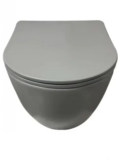 Pack Geberit UP320 + Cuvette sans bride KELOS Flush Gris Clair + Plaque Sigma Blanc