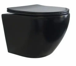 Pack Geberit UP320 + Cuvette sans bride KELOS Noir Flush Mat + Plaque Sigma Chromé Mat
