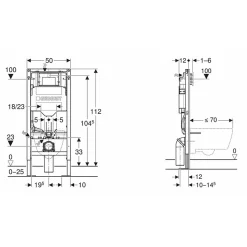 Pack Geberit UP320 + Cuvette sans bride KELOS Flush Blanc + Plaque Sigma Chromé Mat