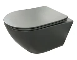 Pack Geberit UP320 + Cuvette sans bride KELOS Flush Gris Foncé + Plaque Sigma Chromé Mat