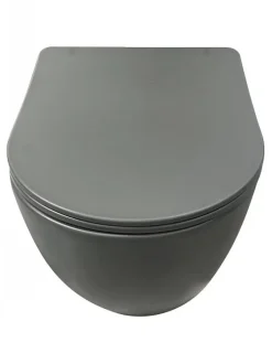 Pack Geberit UP320 + Cuvette sans bride KELOS Flush Gris Foncé + Plaque Sigma Chromé Brillant