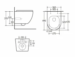 Pack Geberit UP320 + Cuvette sans bride KELOS Flush Gris Foncé + Plaque Sigma Chromé Brillant