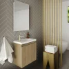 Pack lave mains avec miroir Porto Chêne hamilton - Marque allibert
