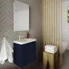 Pack lave mains avec miroir Porto Bleu nuit - Marque allibert