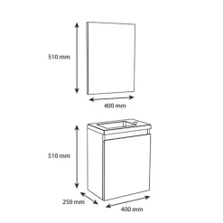 Pack lave mains avec miroir Porto Bleu nuit - Marque allibert