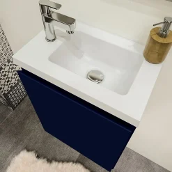 Pack lave mains avec miroir Porto Bleu nuit - Marque allibert