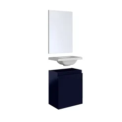 Pack lave mains avec miroir Porto Bleu nuit - Marque allibert