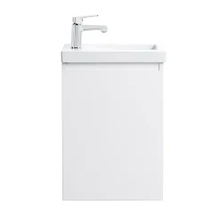 Pack Meuble Lave-main prémonté blanc-Vasque blanche-Robinet chromé- Crochet chromé - bain-bain