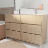 Pack Meuble Salle de Bains 120 cm Chêne Clair, 6 tiroirs avec Vasque Céramique - XENOS