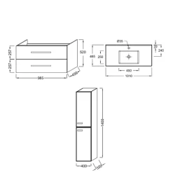 Pack meuble vasque 100 cm JACOB DELAFON Ola up chêne + colonne