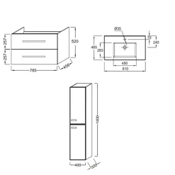 Pack meuble vasque 80 cm JACOB DELAFON Ola up chêne + colonne