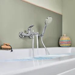 Pack mitigeur baignoire mécanique VILLEROY ET BOCH O novo Chrome avec ensemble