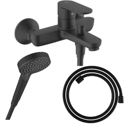 Pack mitigeur bain douche HANSGROHE Vernis Blend + Flexible Designflex + Pommeau HANSGROHE Vernis Blend 100 Vario noir mat