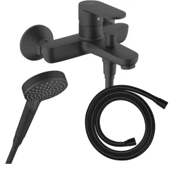 Pack mitigeur bain douche HANSGROHE Vernis Blend + Flexible Isiflex + Pommeau HANSGROHE Vernis Blend 100 Vario noir mat