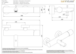 Pack mitigeur bain-douche thermostatique SANINDUSA Single Plus avec douchette et support mural chromé