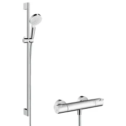 Pack mitigeur douche thermostatique HANSGROHE Ecostat 1001 CL + Barre et pommeau de douche Crometta Vario 2 jets Chromé
