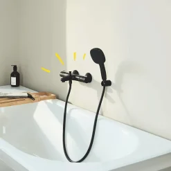 Pack mitigeur Thermostatique bain douche GROHE Precision Start + Douchette 2 jets Vitalio Comfort 110 avec flexible et support