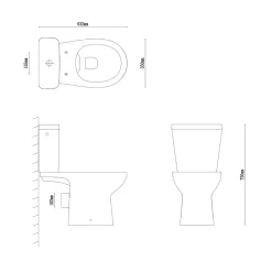 Pack WC à poser sans bord avec abattant déclipsable et frein de chute, sortie horizontale, NF, GoodHome Tasi