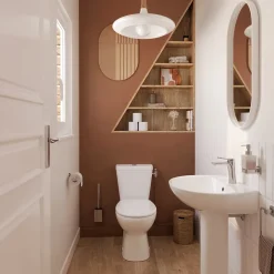 Pack WC à poser sans bord avec abattant déclipsable et frein de chute, sortie horizontale, NF, GoodHome Tasi