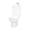 Pack WC à poser sans bride vortex avec lave-mains intégré, abattant déclipsable et frein de chute, sortie horizontale, GoodHome Cavally