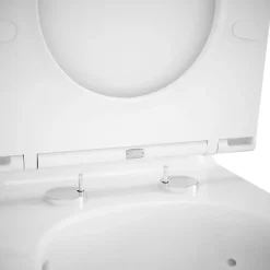 Pack WC à poser sans bride vortex avec lave-mains intégré, abattant déclipsable et frein de chute, sortie horizontale, GoodHome Cavally