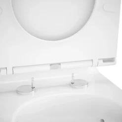 Pack WC à poser sans bride vortex avec abattant déclipsable et frein de chute, sortie horizontale, GoodHome Cavally