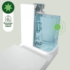 Pack WC à poser sans bride vortex avec abattant déclipsable et frein de chute, sortie verticale, GoodHome Cavally